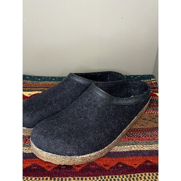 Haflinger Wool Slip On Clogs Mules Dark Gray Wool Mens 50 - Picture 1 of 7